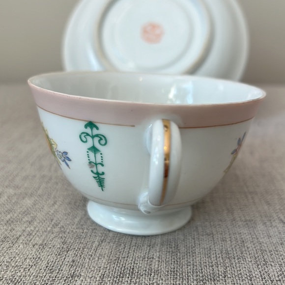 Diamond Asian Inspired Teacup and Saucer - Picture 6 of 9